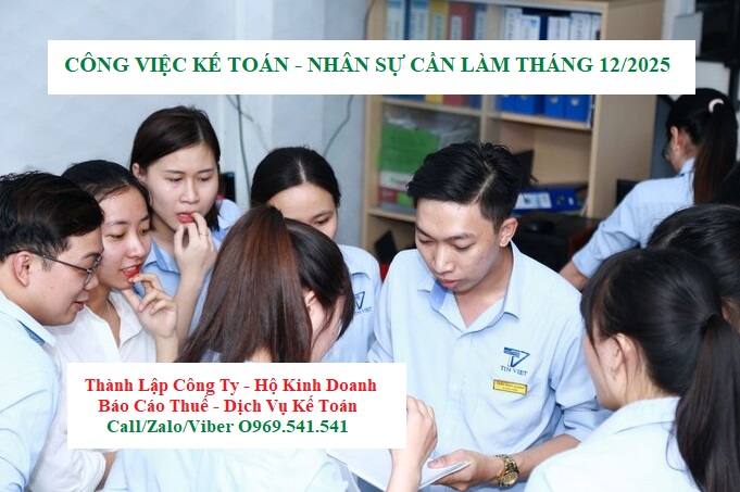 Công việc kế toán - nhân sự cần làm tháng 12/2025