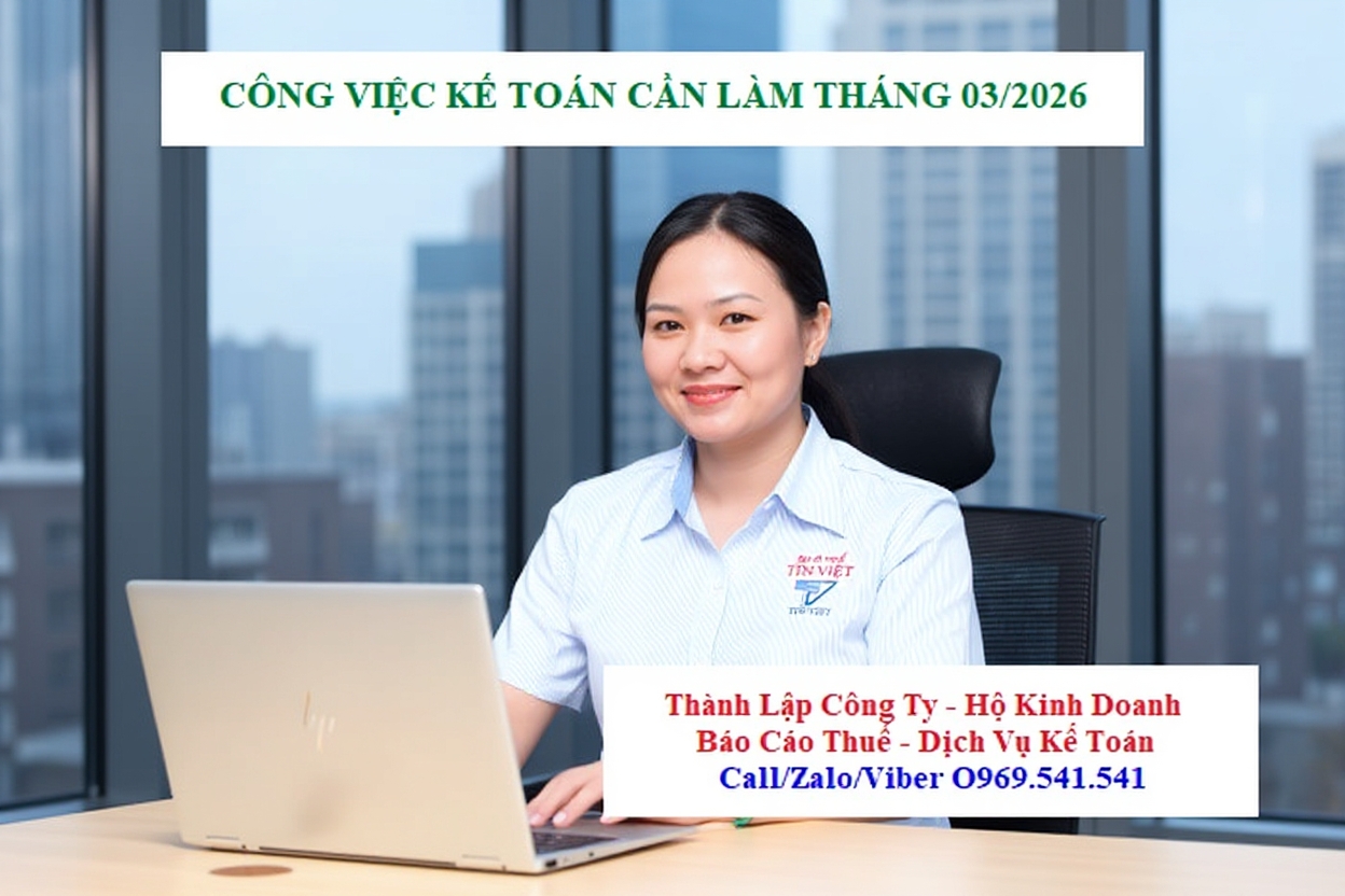 Công việc kế toán cần làm tháng 03/2026