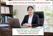 Quy định về đăng ký ngành nghề kinh doanh
