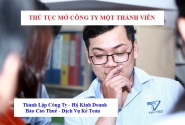 Thủ tục mở công ty một thành viên