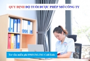 Quy định độ tuổi được phép mở công ty