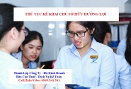 Thủ tục kê khai chủ sở hữu hưởng lợi của doanh nghiệp