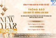 Thông báo nghỉ tết Dương lịch 2026