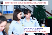Thông tin cần chuẩn bị khi thành lập công ty