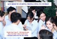 Quy định về cổ đông công ty cổ phần
